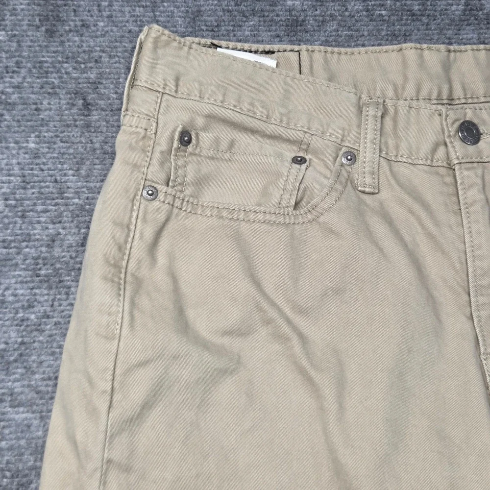 Levis 514 Mens 32x29 Straight Fit Khaki Tan Pants Cotton Twill 5 Pocket